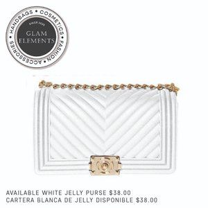 **NEW** White Chevron Pattern Jelly Purse